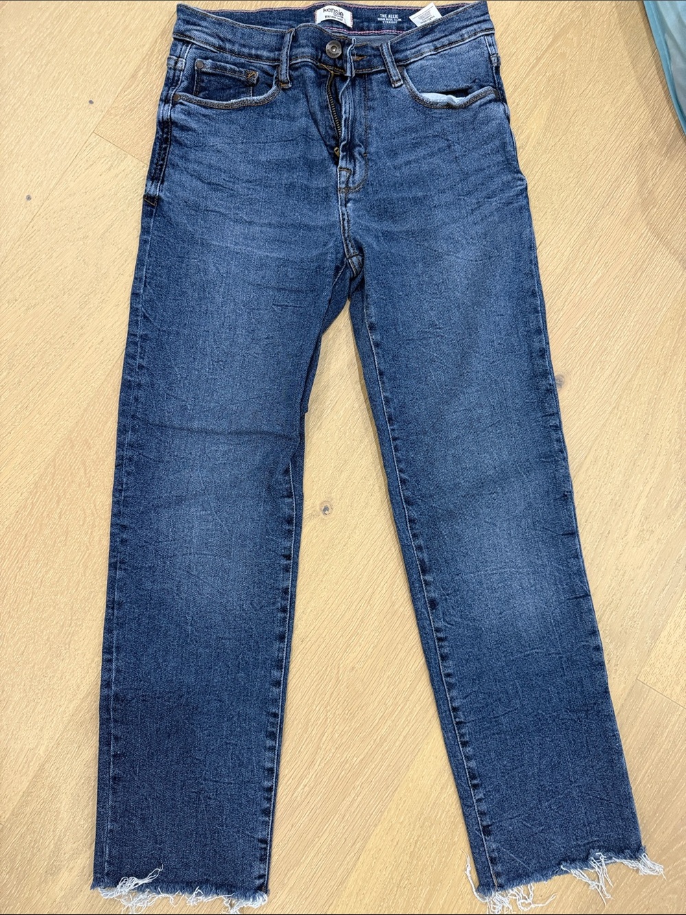 Kensie Women's Ankle Crop Jeans in Dark Blue Denim